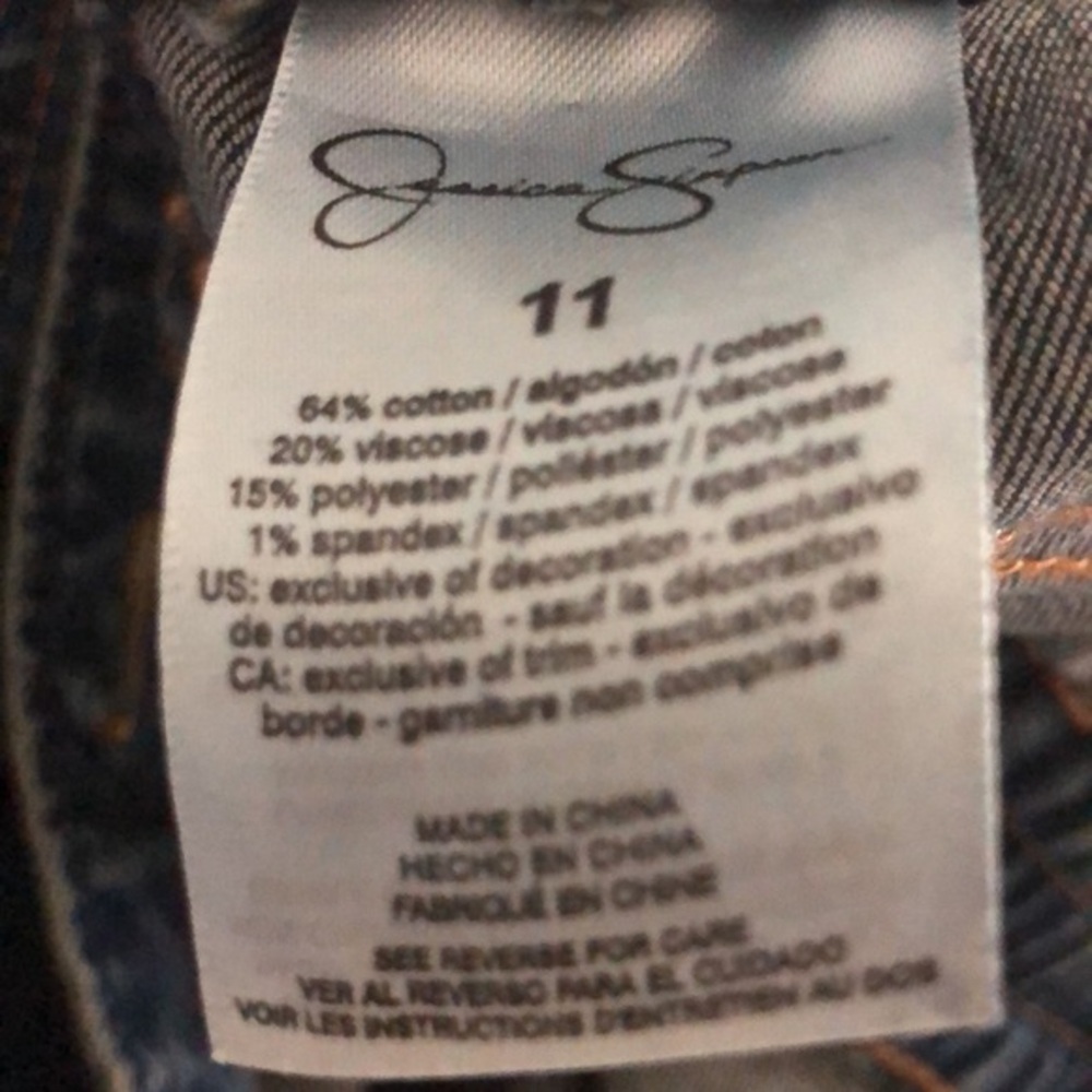 Jessica Simpson blue denim flare leg Cammie ventura denim Jumpsuit size 5 new - Picture 16 of 16